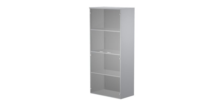 Mobile alto con ante in vetro Base Plus 80 x 35 x 180 cm