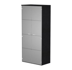 Mobile alto con ante in vetro Base Plus 80 x 35 x 180 cm