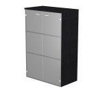 Mobile medio con ante in vetro Base Plus 80 x 35 x 120 cm