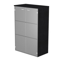Mobile medio con ante in vetro Base Plus 80 x 35 x 120 cm