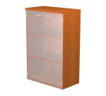 Mobile medio con ante in vetro Base Plus 80 x 35 x 120 cm