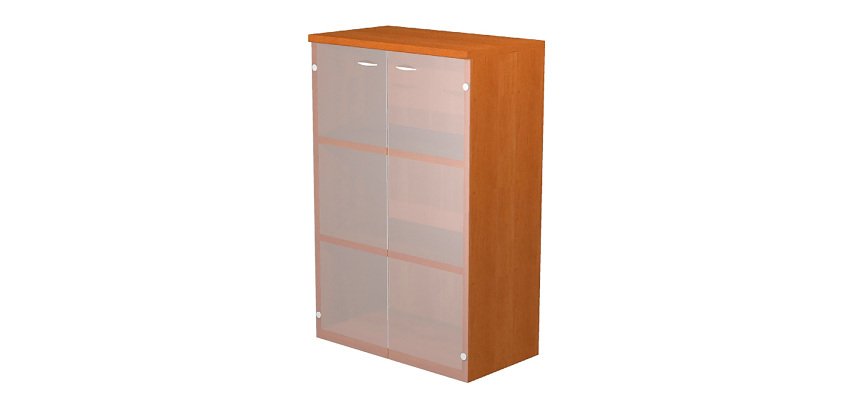 Mobile medio con ante in vetro Base Plus 80 x 35 x 120 cm
