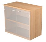 Mobile basso con ante in vetro Base Plus 80 x 35 x 72