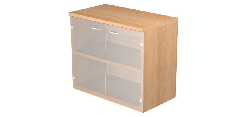 Mobile basso con ante in vetro Base Plus 80 x 35 x 72