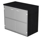 Mobile basso con ante in vetro Base Plus 80 x 35 x 72