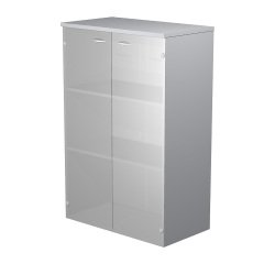 Mobile medio con ante in vetro Base Plus 80 x 35 x 120 cm