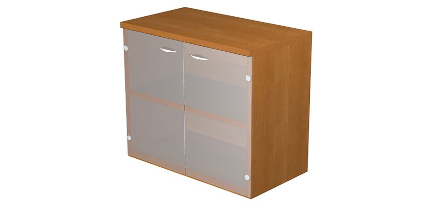 Mobile basso con ante in vetro Base Plus 80 x 35 x 72