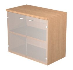 Mobile basso con ante in vetro Base Plus 80 x 35 x 72