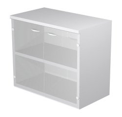 Mobile basso con ante in vetro Base Plus 80 x 35 x 72