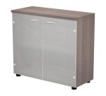 Mobile basso con ante in vetro Base Plus 80 x 35 x 72