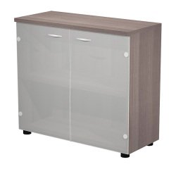 Mobile basso con ante in vetro Base Plus 80 x 35 x 72