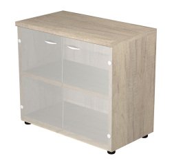 Mobile basso con ante in vetro Base Plus 80 x 35 x 72