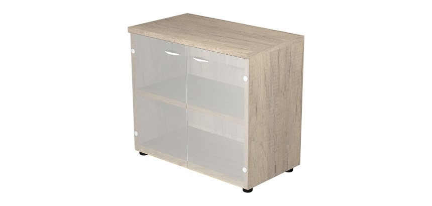 Mobile basso con ante in vetro Base Plus 80 x 35 x 72