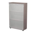 Mobile medio con ante in vetro Base Plus 80 x 35 x 120 cm