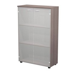 Mobile medio con ante in vetro Base Plus 80 x 35 x 120 cm