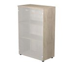 Mobile medio con ante in vetro Base Plus 80 x 35 x 120 cm