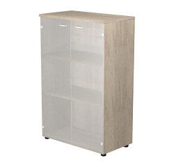 Mobile medio con ante in vetro Base Plus 80 x 35 x 120 cm