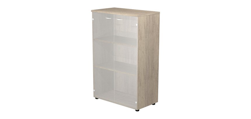 Mobile medio con ante in vetro Base Plus 80 x 35 x 120 cm