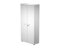 En_mobile alto con ante in legno bianco