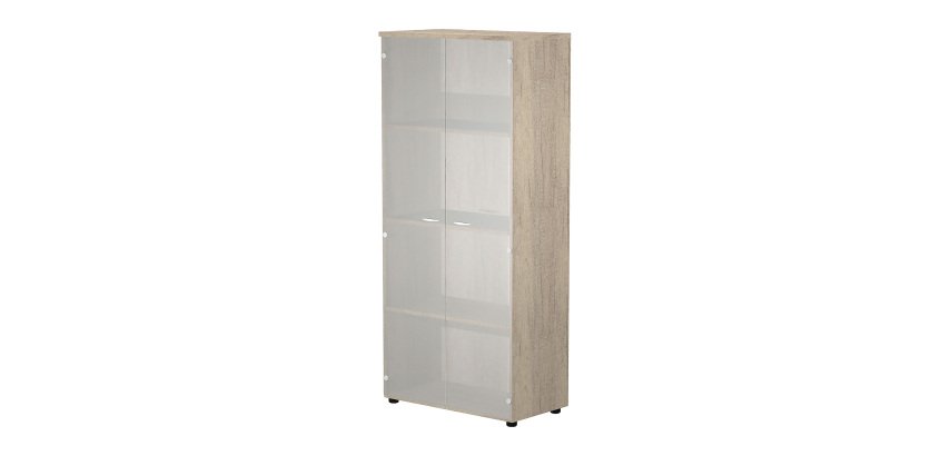 Mobile alto con ante in vetro Base Plus 80 x 35 x 180 cm