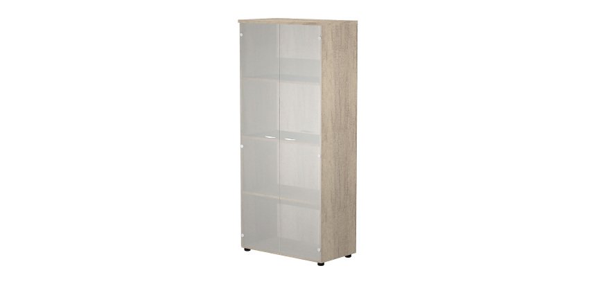 Mobile alto con ante in vetro Base Plus 80 x 35 x 180 cm