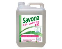 Gel lavant 3 en 1 mains corps cheveux Savona – Bidon de 5 L