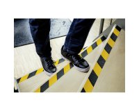 Ruban marquage au sol antidérapant Duraline Grip 15 m x 50 mm, noir/jaune