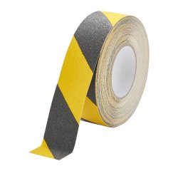 Ruban marquage au sol antidérapant Duraline Grip 15 m x 50 mm, noir/jaune