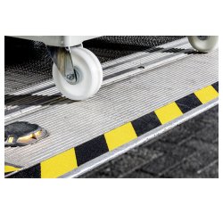 Ruban marquage au sol antidérapant Duraline Grip+ noir/jaune 15m x 50 mm