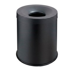 Certified Fireproof Wastebasket 15 L, black