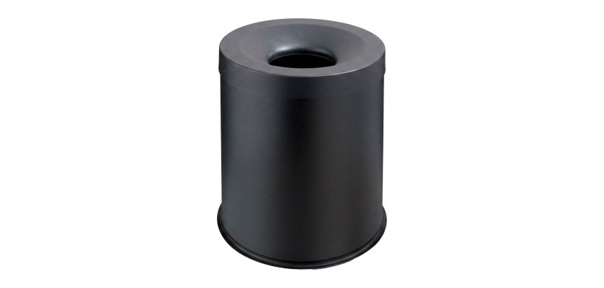 Certified Fireproof Wastebasket 15 L, black