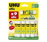 Set of 9 UHU permanent glue sticks 8.2 g standard + 1 Renature stick 8.2 g UHU