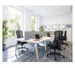 Office chair ANDRIO fabric and mesh - with or without armrests and lumbar support - Synchronous Mechanism - Black feet