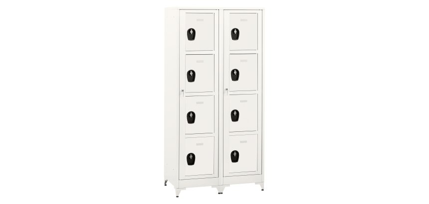 Vestiaire sur pied avec casiers visitables - démontable - 2 colonnes 8 portes