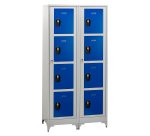 Vestiaire sur pied avec casiers visitables - démontable - 2 colonnes 8 portes