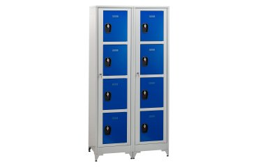 Vestiaire sur pied avec casiers visitables - démontable - 2 colonnes 8 portes