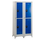 Vestiaire sur pied avec casiers visitables - démontable - 2 colonnes 4 portes