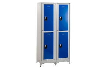Vestiaire sur pied avec casiers visitables - démontable - 2 colonnes 4 portes