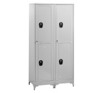 Vestiaire sur pied avec casiers visitables - démontable - 2 colonnes 4 portes