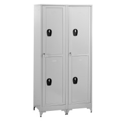 Vestiare visitable démontable - 2 colonnes 4 portes - Gris RAL 7035