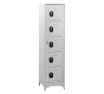 Vestiaire sur pied avec casiers visitables - démontable - 1 colonne 5 portes