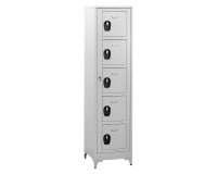 Freestanding locker with accessible compartments - detachable - 1 column 5 doors