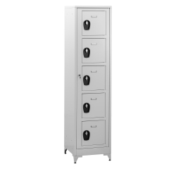 Vestiaire sur pied avec casiers visitables - démontable - 1 colonne 5 portes