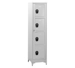 Vestiaire sur pied avec casiers visitables - démontable - 1 colonne 4 portes