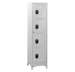 Vestiaire sur pied avec casiers visitables - démontable - 1 colonne 4 portes