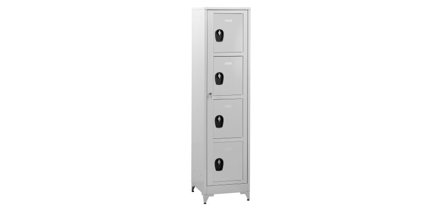 Vestiaire sur pied avec casiers visitables - démontable - 1 colonne 4 portes