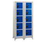 Vestiaire sur pied avec casiers visitables - démontable - 2 colonnes 10 portes