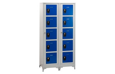 Vestiaire sur pied avec casiers visitables - démontable - 2 colonnes 10 portes