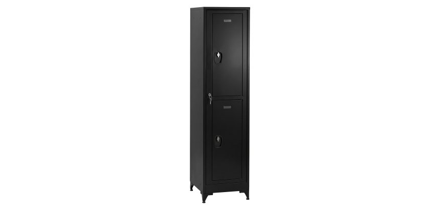 Vestiaire sur pied avec casiers visitables - démontable - 1 colonne 2 portes