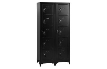 Vestiaire sur pied avec casiers visitables - démontable - 2 colonnes 10 portes